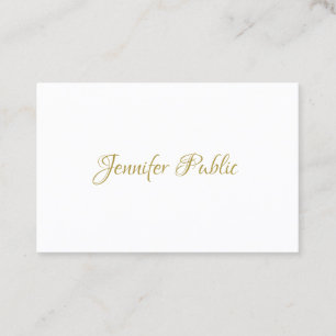 Den guld- calligraphyen skrivar elegant Minimalist Visitkort