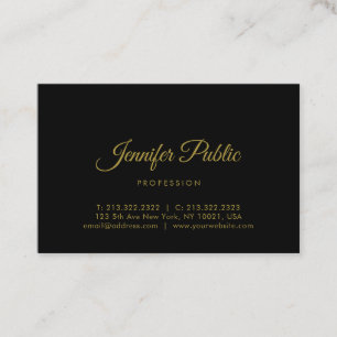 Den guld- calligraphyen skrivar modern visitkort