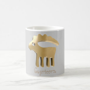 Den guld- capricornen undertecknar kaffemugg