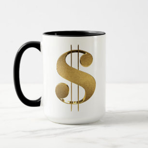 Den guld- dollaren 3D undertecknar Mugg