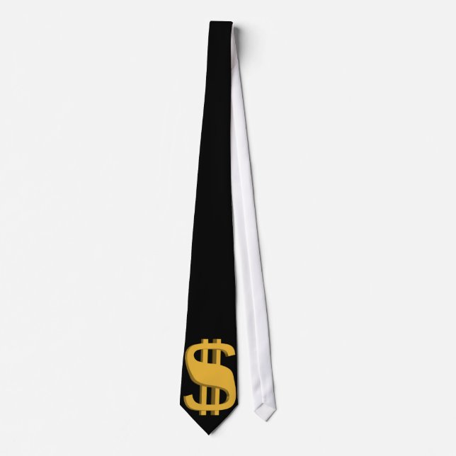 Den guld- dollaren 3D undertecknar slipsen Slips (Framsida)