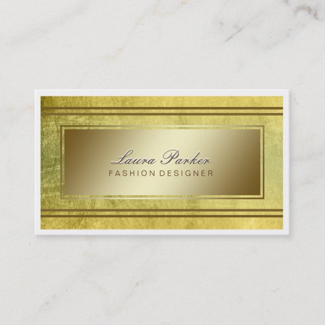 Den guld- fauxen omkullkastar yrkesmässig elegant visitkort (Framsida)
