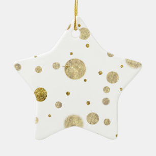 Den guld- Glam Bokeh konfettin pricker Julgransprydnad Keramik