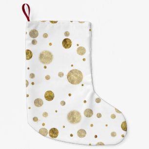 Den guld- Glam Bokeh konfettin pricker Liten Julstrumpa