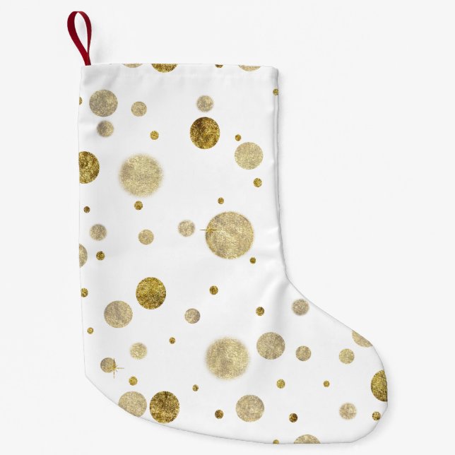 Den guld- Glam Bokeh konfettin pricker Liten Julstrumpa (Framsidan)
