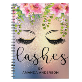 Den guld- glitterblommigten piskar tidsbeställning anteckningsbok