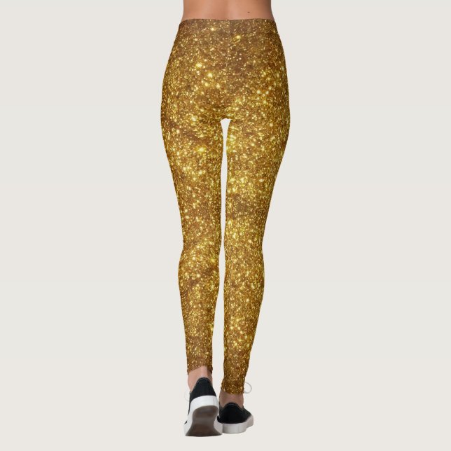 Den guld- glittergnistran verkställer damasker - leggings (Baksida)