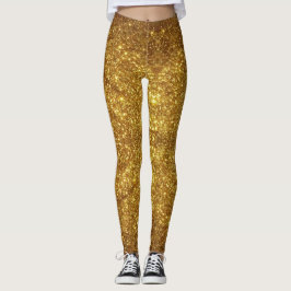 Den guld- glittergnistran verkställer damasker - leggings