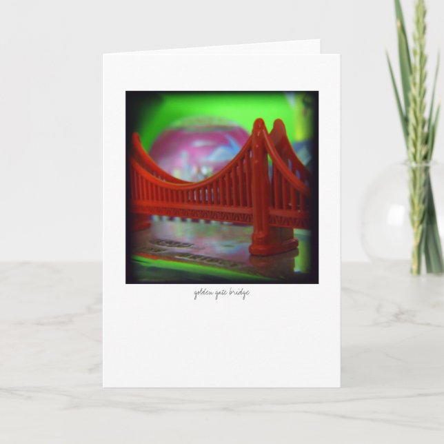 den guld- grinden överbryggar - hälsningkortet kort (Framsida)