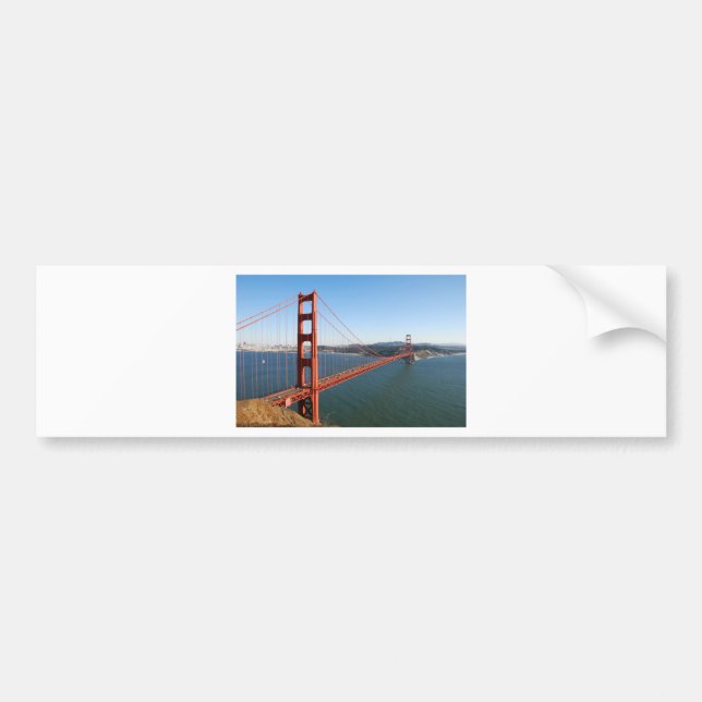 Den guld- grinden överbryggar i San Francisco Bildekal (Framsidan)