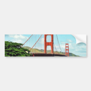 Den guld- grinden överbryggar i San Francisco Bildekal