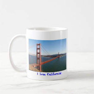 Den guld- grinden överbryggar i San Francisco Kaffemugg