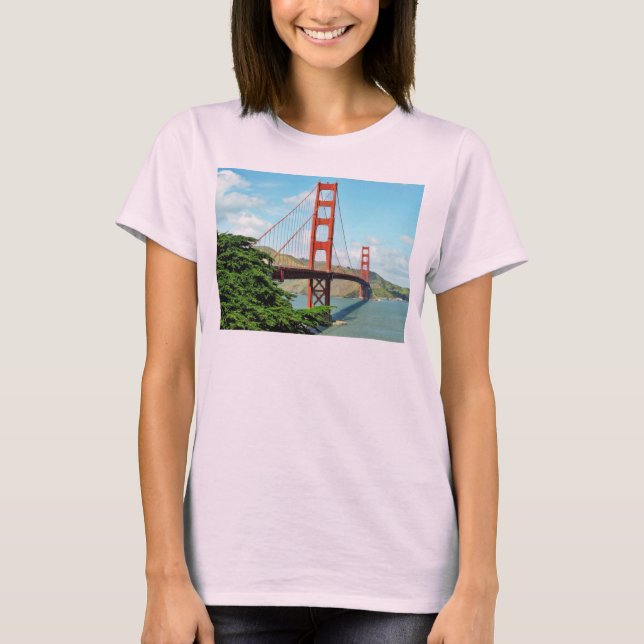 Den guld- grinden överbryggar i San Francisco Tee Shirt (Framsida)