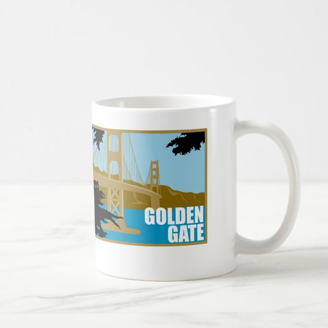 Den guld- grinden överbryggar kaffemugg (Höger)