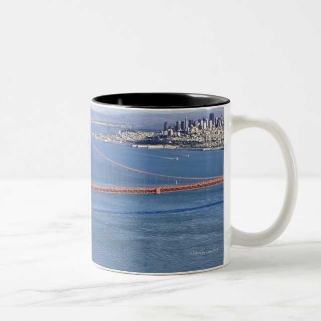Den guld- grinden överbryggar och San Francisco. 2 Två-Tonad Mugg (Höger)