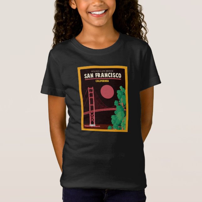 Den guld- grinden överbryggar på natten t shirt (Framsida)