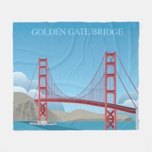Den guld- grinden överbryggar San Francisco Fleecefilt