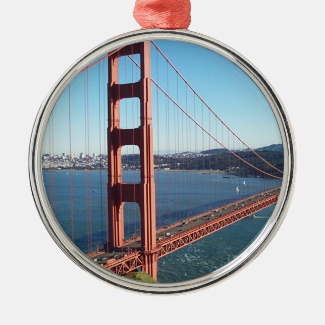 Den guld- grinden överbryggar, San Francisco Julgransprydnad Metall (Framsidan)