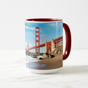 Den guld- grinden överbryggar San Francisco Mugg