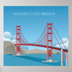 Den guld- grinden överbryggar San Francisco Poster