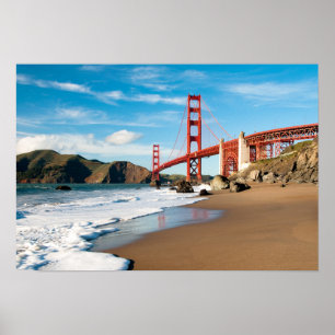 Den guld- grinden överbryggar San Francisco Poster