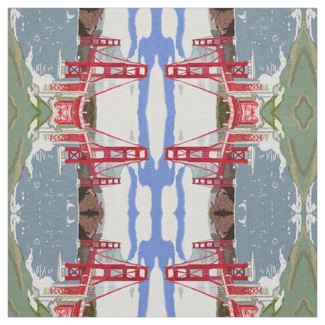 Den guld- grinden överbryggar tyg (Prov)