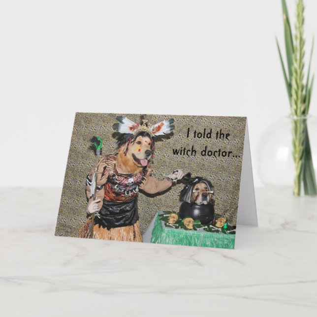 Den guld- häxadoktorn lagar mat det Halloween Kort (Framsida)