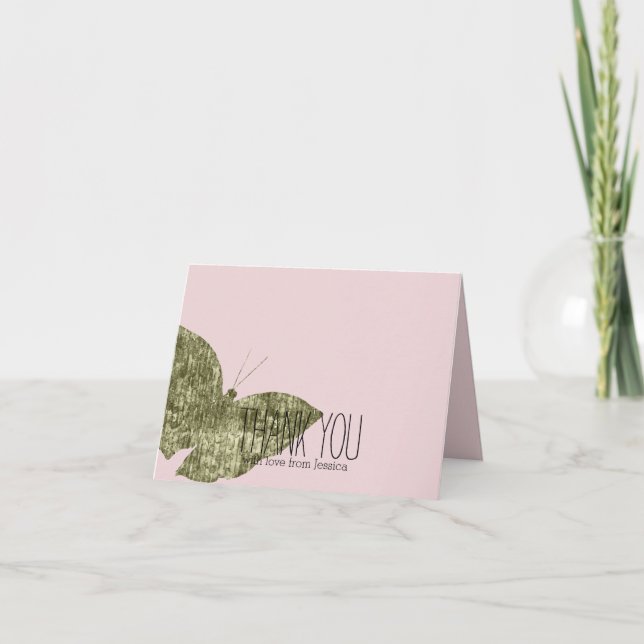 Den guld- juvelfjärilen tackar dig tack kort (Framsida)