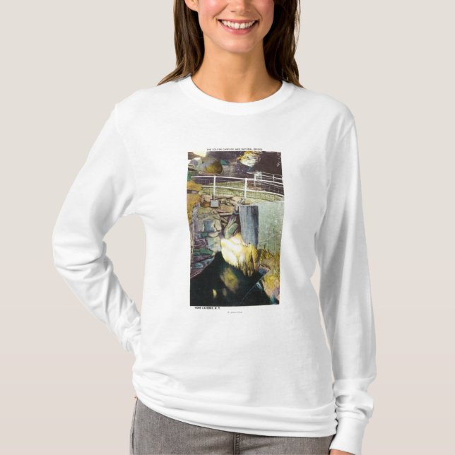 Den guld- kaskaden och naturliga överbryggar t-shirt (Framsida)