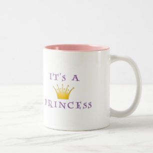 Den guld- kronan "är det en Princess" med Två-Tonad Mugg