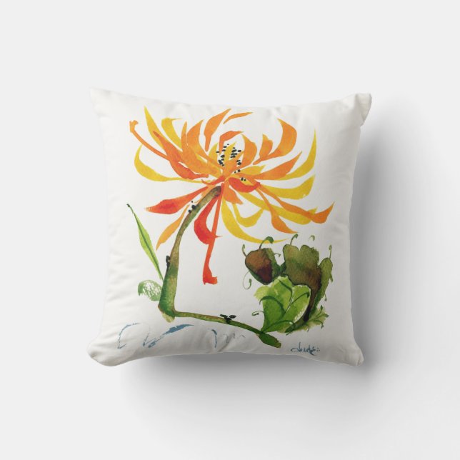 Den guld- morsakinesen borstar den utomhus- kudde (Framsida)