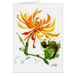 Den guld- morsakinesen borstar vattenfärgkortet hälsningskort