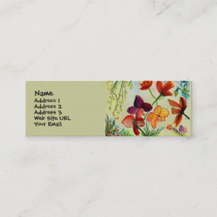 Den guld- orchiden profilerar kortet mini visitkort