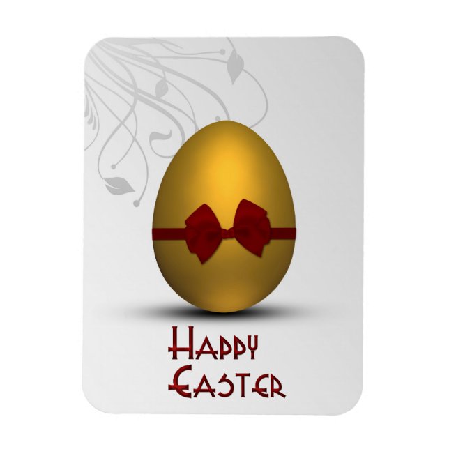 Den guld- påskägget med pilbågeblommigt virvlar magnet (Vertikal)