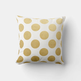 Den guld- polka dots kudder kudde