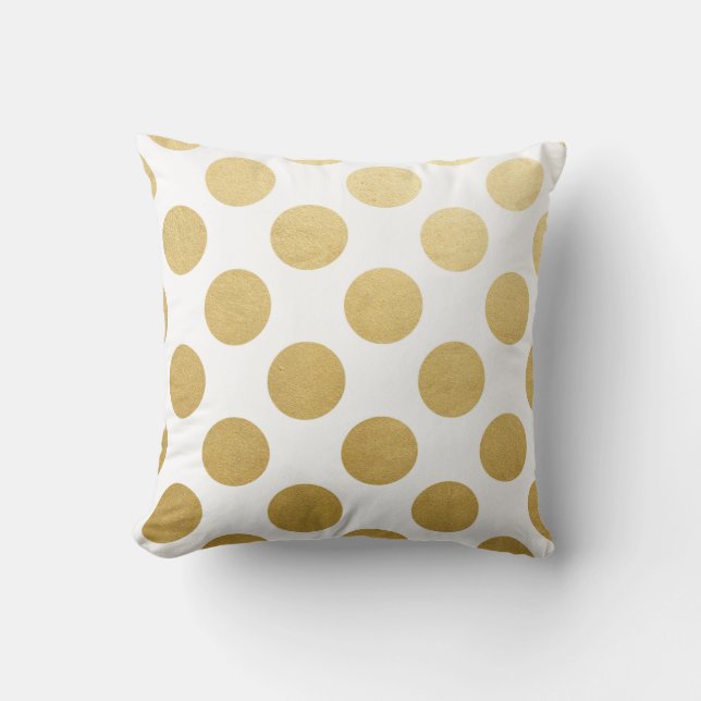 Den guld- polka dots kudder kudde (Framsida)