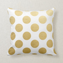 Den guld- polka dots kudder kudde