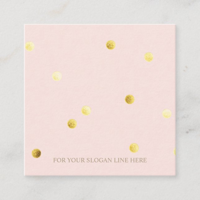 Den guld- polkaen pricker mönsterrosor kvadrerar fyrkantigt visitkort (Framsida)