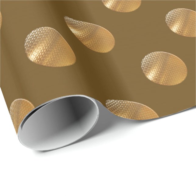 Den guld- polkaen pricker presentpapper (Rullad Hörn)