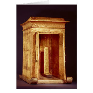 Den guld- relikskrinen av Tutankhamun det nya Hälsningskort