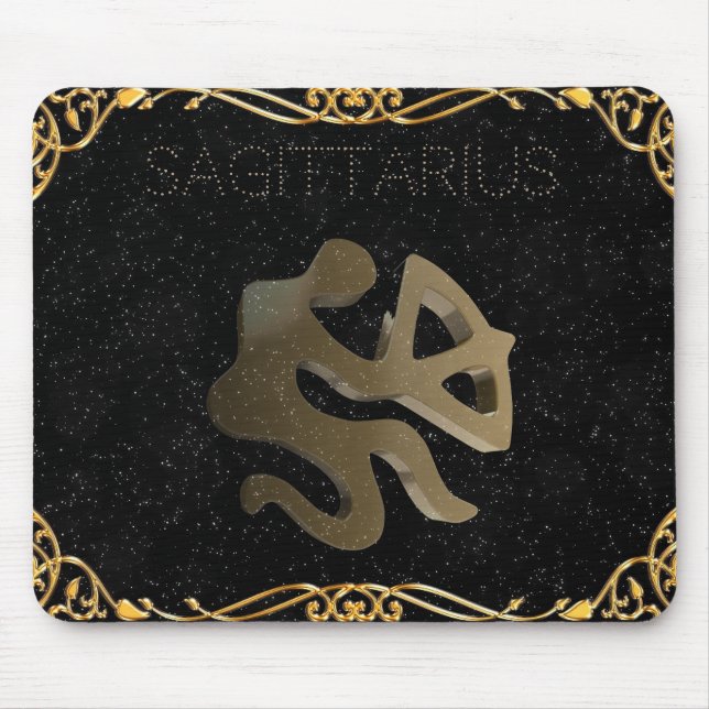 Den guld- sagittariusen undertecknar musmatta (Framsidan)