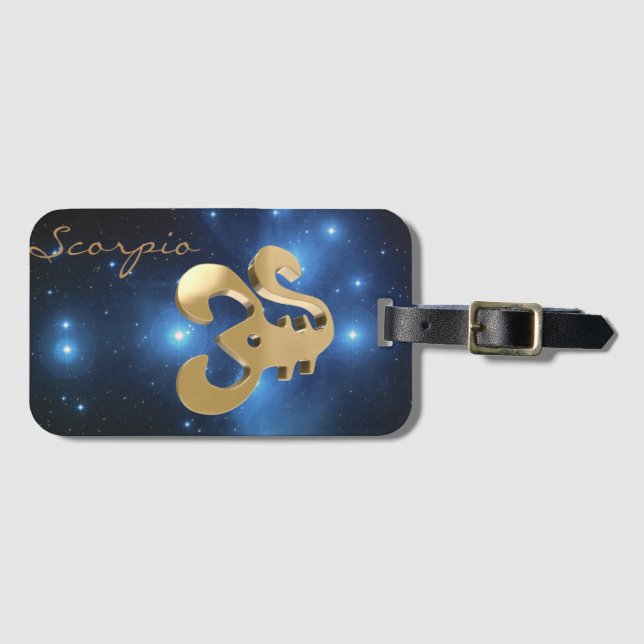 Den guld- scorpioen undertecknar bagagebricka (Framsida horisontal)