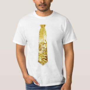 Den guld- Sequinslooken fejkar TieT-tröja T Shirt