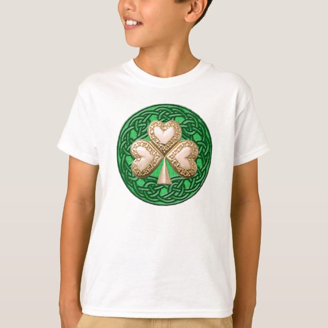 Den guld- shamrocken på Celtic knyter skjortan Tee Shirt (Framsida)