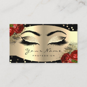 Den guld- Sparkly Makeupkonstnären piskar den Visitkort