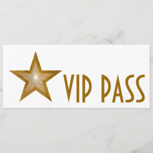 Den guld- stjärnan "VIP PASSERAR" inbjudanvit long Inbjudningar