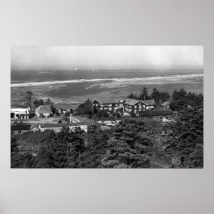 Den guld- stranden, den Oregon townen beskådar och Poster