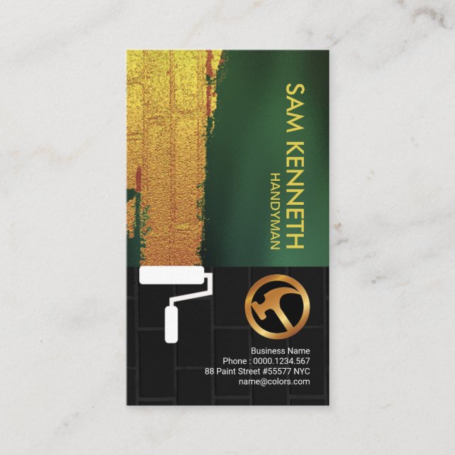 Den guld- väggen målar den enkla svart visitkort (Framsida)