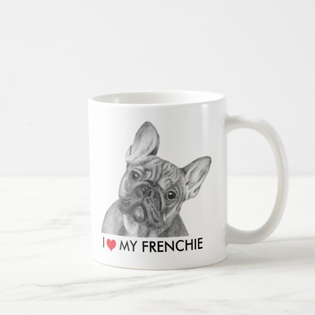 Den gulliga "älskar jag min Frenchie" franska Kaffemugg (Höger)