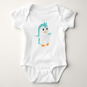 Den gulliga baby blue pingvinvektorn agerar tee shirt